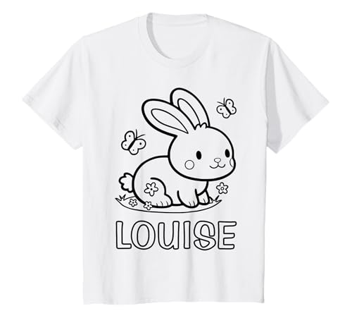 Kinder Louise Name Hase Häschen Osterhase zum Ausmalen Mädchenname T-Shirt Kinder Louise Name Hase Häschen Osterhase zum Ausmalen Mädchenname T-Shirt von SylColor Namensgeschenke mit Aufdruck zum Malen