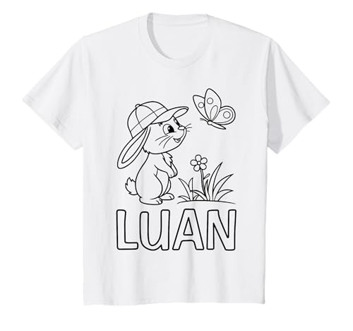 Kinder Luan Name Hase Häschen Osterhase zum Ausmalen Jungenname T-Shirt Kinder Luan Name Hase Häschen Osterhase zum Ausmalen Jungenname T-Shirt von SylColor Namensgeschenke mit Aufdruck zum Malen