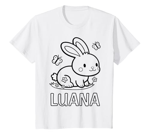Kinder Luana Name Hase Häschen Osterhase zum Ausmalen Mädchenname T-Shirt Kinder Luana Name Hase Häschen Osterhase zum Ausmalen Mädchenname T-Shirt von SylColor Namensgeschenke mit Aufdruck zum Malen