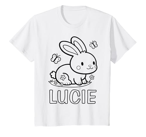 Kinder Lucie Name Hase Häschen Osterhase zum Ausmalen Mädchenname T-Shirt Kinder Lucie Name Hase Häschen Osterhase zum Ausmalen Mädchenname T-Shirt von SylColor Namensgeschenke mit Aufdruck zum Malen