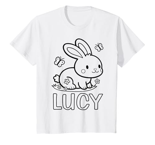 Kinder Lucy Name Hase Häschen Osterhase zum Ausmalen Mädchenname T-Shirt Kinder Lucy Name Hase Häschen Osterhase zum Ausmalen Mädchenname T-Shirt von SylColor Namensgeschenke mit Aufdruck zum Malen