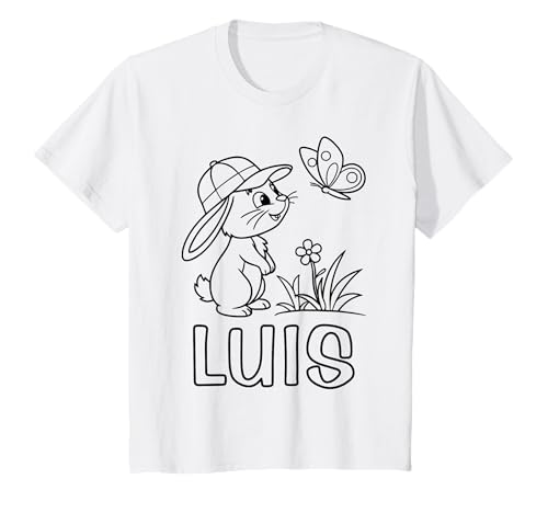 Kinder Luis Name Hase Häschen Osterhase zum Ausmalen Jungenname T-Shirt Kinder Luis Name Hase Häschen Osterhase zum Ausmalen Jungenname T-Shirt von SylColor Namensgeschenke mit Aufdruck zum Malen