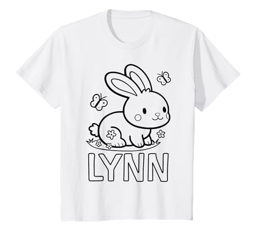 Kinder Lynn Name Hase Häschen Osterhase zum Ausmalen Mädchenname T-Shirt Kinder Lynn Name Hase Häschen Osterhase zum Ausmalen Mädchenname T-Shirt von SylColor Namensgeschenke mit Aufdruck zum Malen