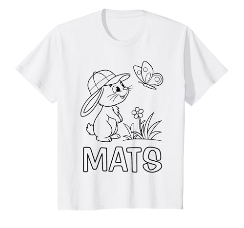 Kinder Mats Name Hase Häschen Osterhase zum Ausmalen Jungenname T-Shirt Kinder Mats Name Hase Häschen Osterhase zum Ausmalen Jungenname T-Shirt von SylColor Namensgeschenke mit Aufdruck zum Malen
