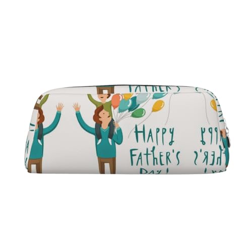 Federmäppchen mit Aufschrift "Happy Fathers Day by Son", bedruckt, Mehrzweckaufbewahrung für Schule, Büro und Reisen, silber, Einheitsgröße, Schulranzen von Sylale