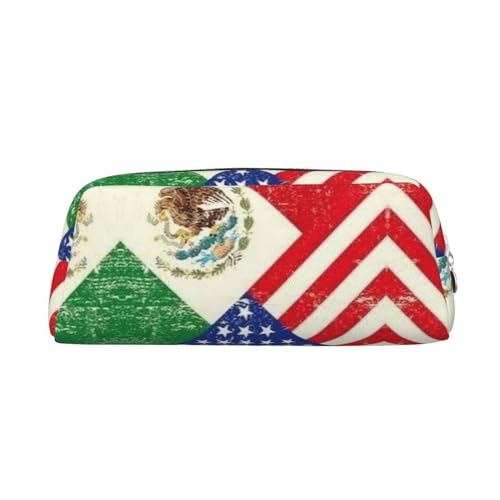 Federmäppchen mit mexikanischer Flagge, Mehrzweck-Aufbewahrung für Schule, Büro und Reisen, silber, Einheitsgröße, Schulranzen von Sylale