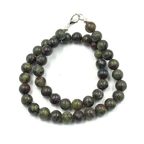 AAA Qualität Natürliche Drachenblutstein 6mm runde Perlen Edelstein Halskette für Frauen | Chakra Heilungskette | Handgefertigte Halskette für Männer | Drachenblutstein Halskette | 16 Zoll Halskette von Sylph Gems