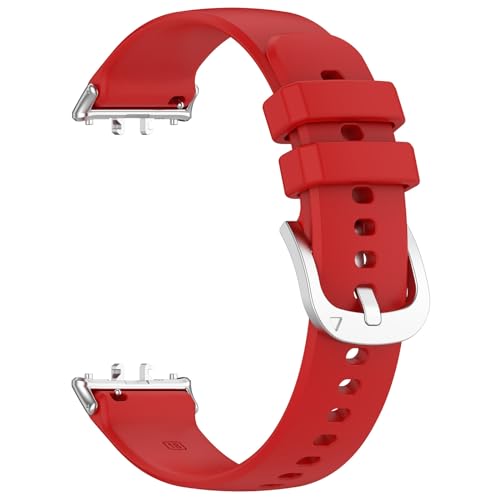 Sylphicryst Armband Kompatibel mit Galaxy Fit3(SM-R390),Schnellspanner Silikon Verstellbare Sportarmbänder Universal für Männer und Frauen,wasserdichtes schweißfestes Armband,Rot von Sylphicryst