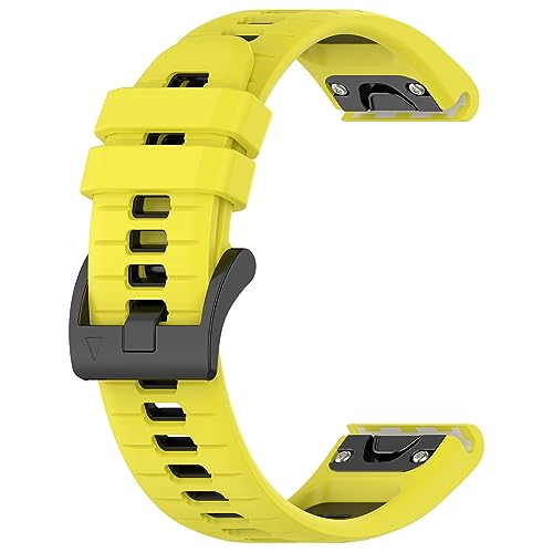 Sylphicryst-Armband Kompatibel mit Smartwatch 26MM,Garmin Epix Pro 51mm,Schnellverschluss silicone Band für Männer und Frauen,Wasser- und schweißbeständig,Gelb+Schwarz von Sylphicryst