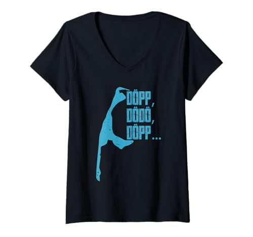 Damen Insel Sylt DÖPP DODO DÖPP Wattenmeer Lustiges Sylter T-Shirt mit V-Ausschnitt von Sylt Geschenk Nordsee Shirt Sylter Wattenmeer