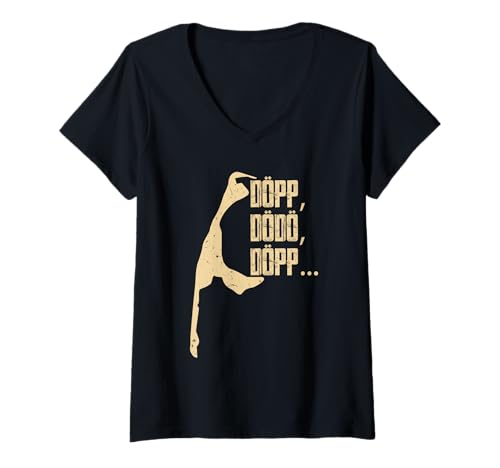Damen Insel Sylt DÖPP DODO DÖPP Wattenmeer Lustiges Sylter T-Shirt mit V-Ausschnitt von Sylt Geschenk Nordsee Shirt Sylter Wattenmeer