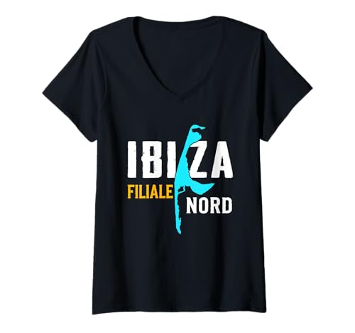Damen Nordsee Urlaub Ibiza FILIALE Nord Lustiges Sylt T-Shirt mit V-Ausschnitt von Sylt Geschenk Nordsee Shirt Sylter Wattenmeer