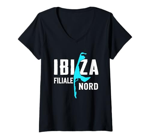 Damen Nordsee Urlaub Ibiza FILIALE Nord Lustiges Sylt T-Shirt mit V-Ausschnitt von Sylt Geschenk Nordsee Shirt Sylter Wattenmeer