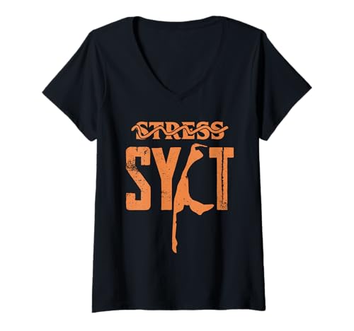Damen Nordsee Urlaub Stress Sylt Lustiges Wattenmeer T-Shirt mit V-Ausschnitt von Sylt Geschenk Nordsee Shirt Sylter Wattenmeer