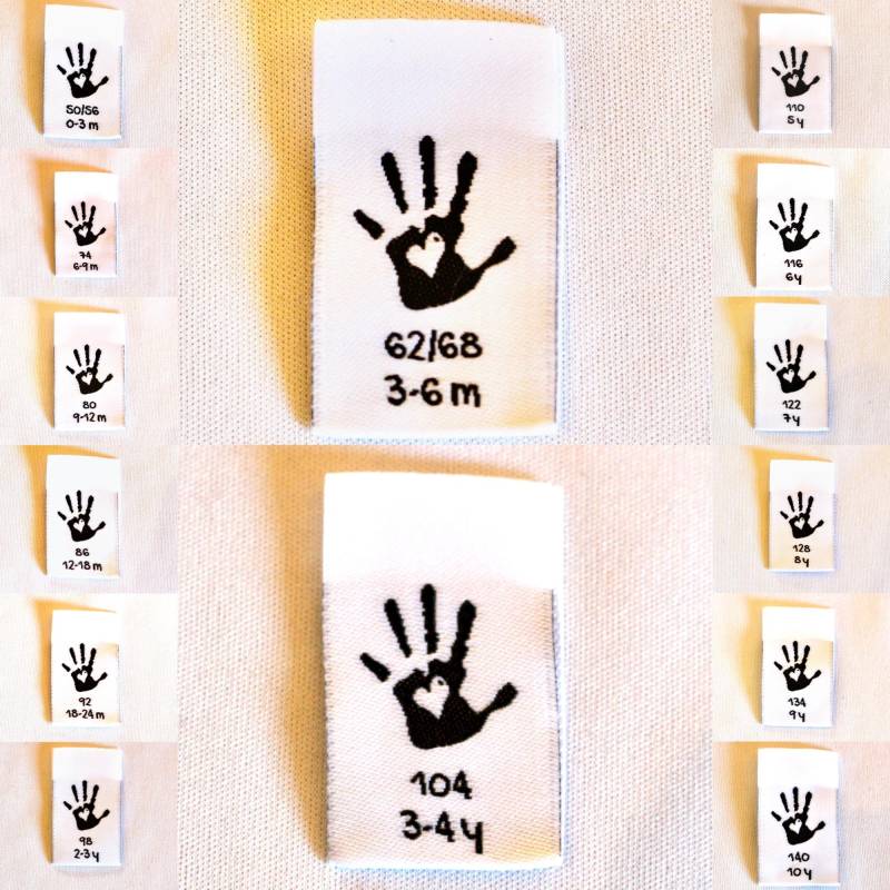 10 Gewebte Grössenetiketten Baby Kinder Kleidung Grössen Handmade Label in Verschiedenen Größen Erhältlich 50/56 - 140 10 Gewebte Grössenetiketten Baby Kinder Kleidung Grössen Handmade Label in Verschiedenen Größen Erhältlich 50/56 - 140 von SylterNaehkultur