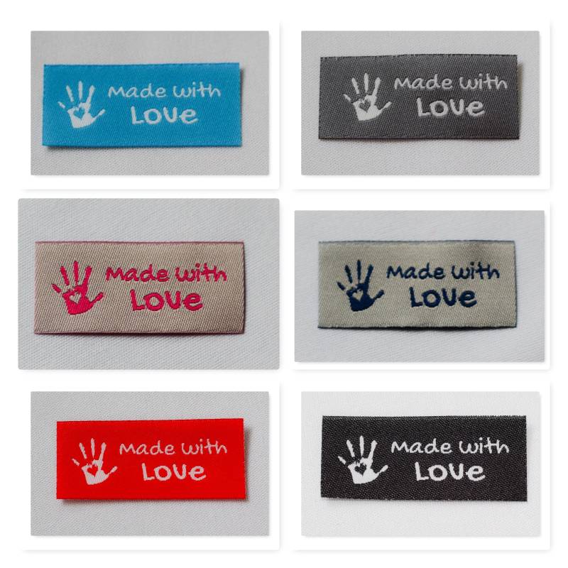 10 Handmade With Love Labels Webetikett - Webetiketten, Kleiderlabel, Stricketikett von SylterNaehkultur