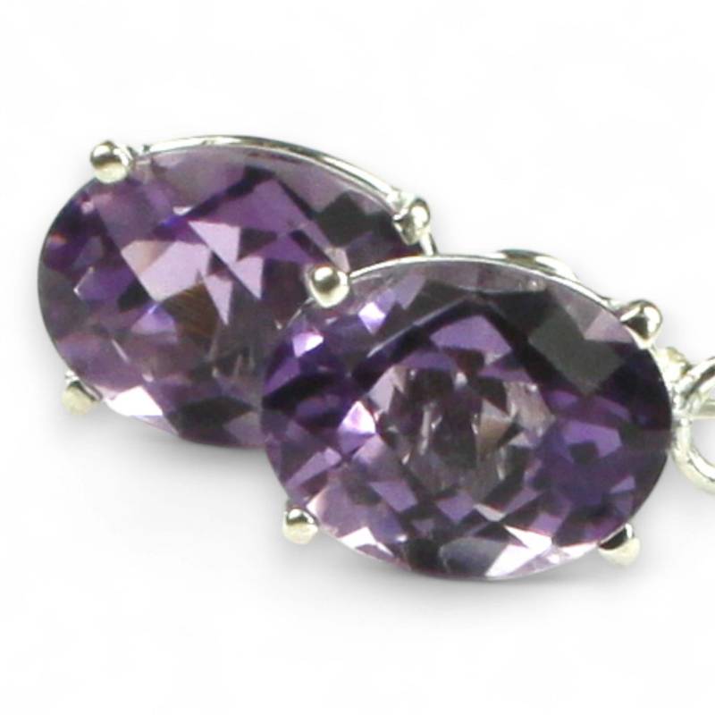 Amethyst, 925 Sterling Silber Threader Ohrringe, Se003 von SylvaRocks2