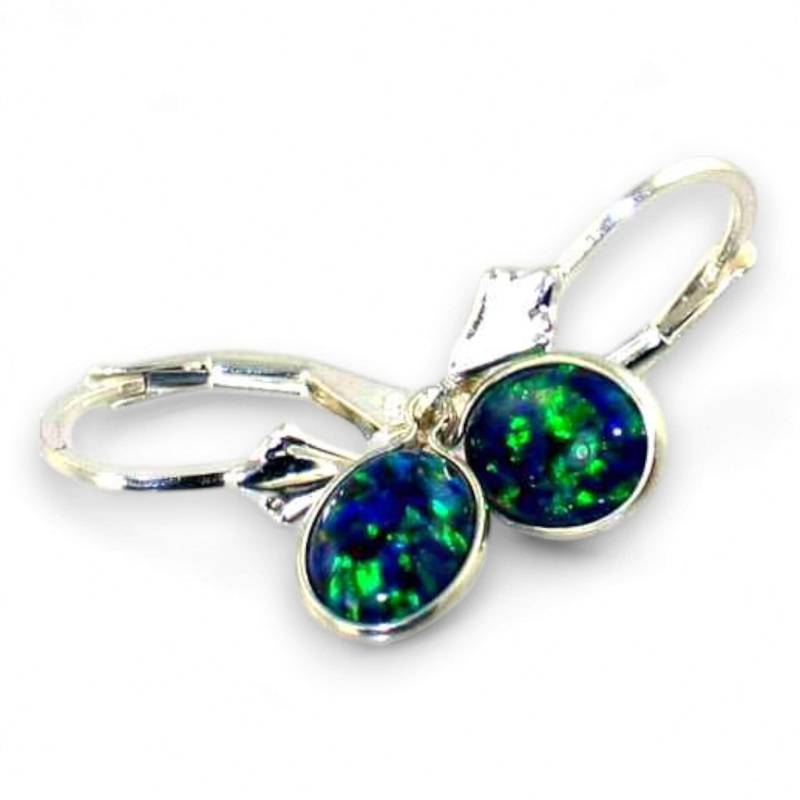 Blau/Grüner Opal, 925 Sterling Silber Ohrringe, Se001 Blau/Grüner Opal, 925 Sterling Silber Ohrringe, Se001 von SylvaRocks2