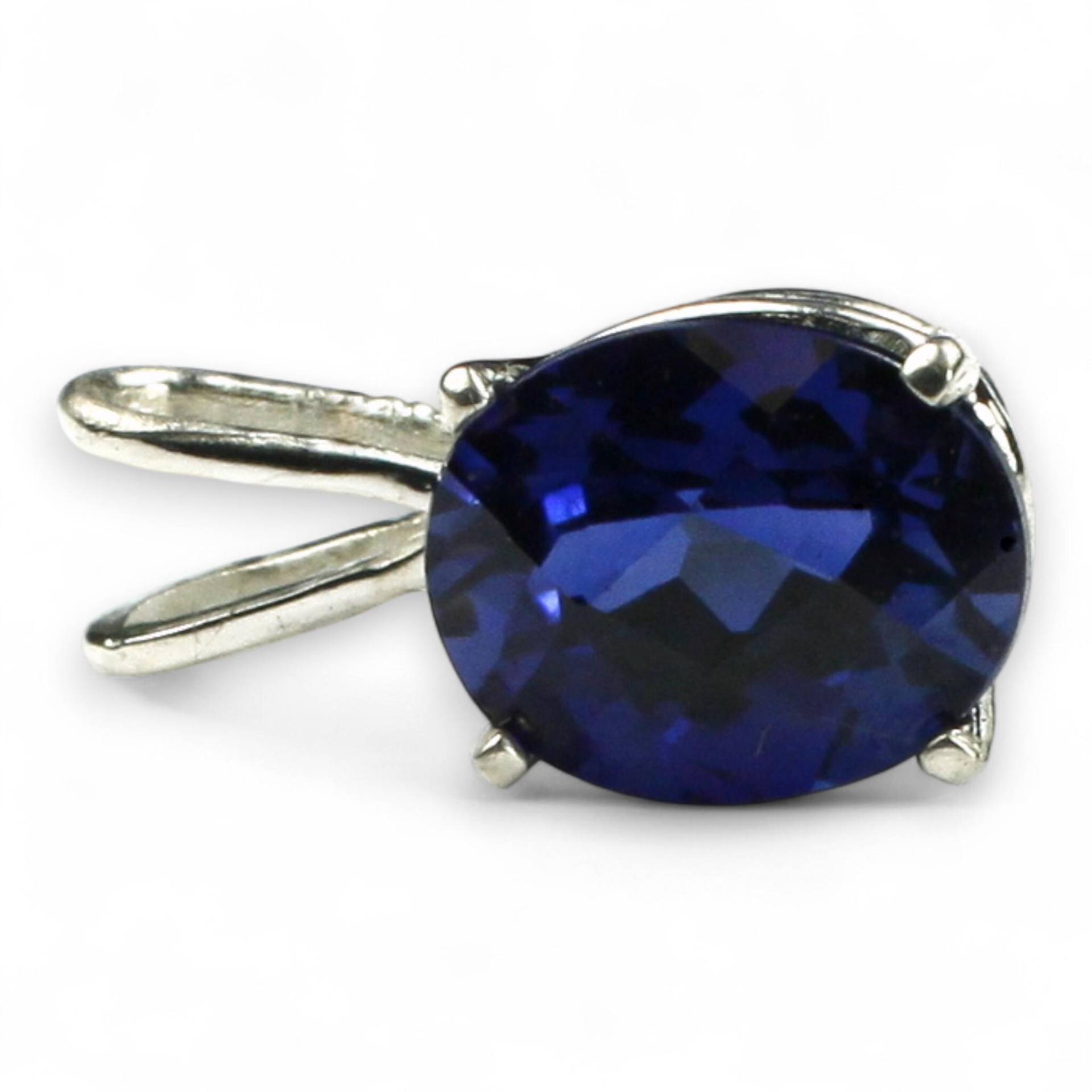 Blauer Saphir, 925 Sterling Silber Anhänger, Sp002 von SylvaRocks2