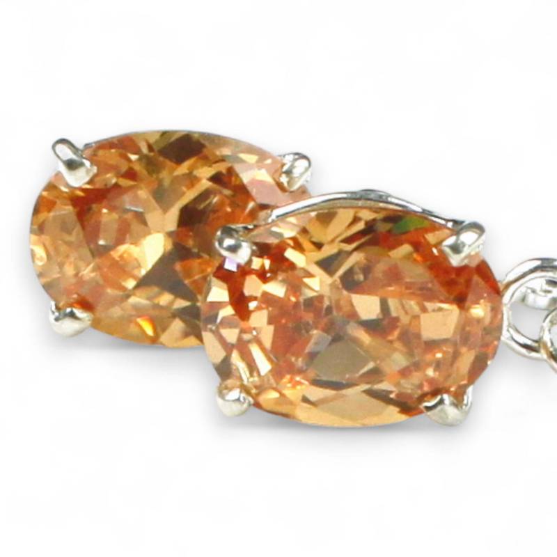 Champagner Cz, 925 Sterling Silber Threader Ohrringe, Se003 von SylvaRocks2