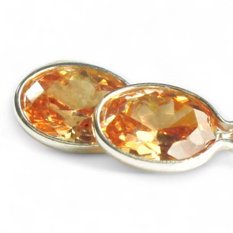 Champagner Cz, 925 Sterling Silber Threader Ohrringe, Se005 von SylvaRocks2