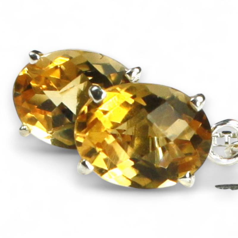 Citrin, 925 Sterling Silber Threader Ohrringe, Se003 von SylvaRocks2