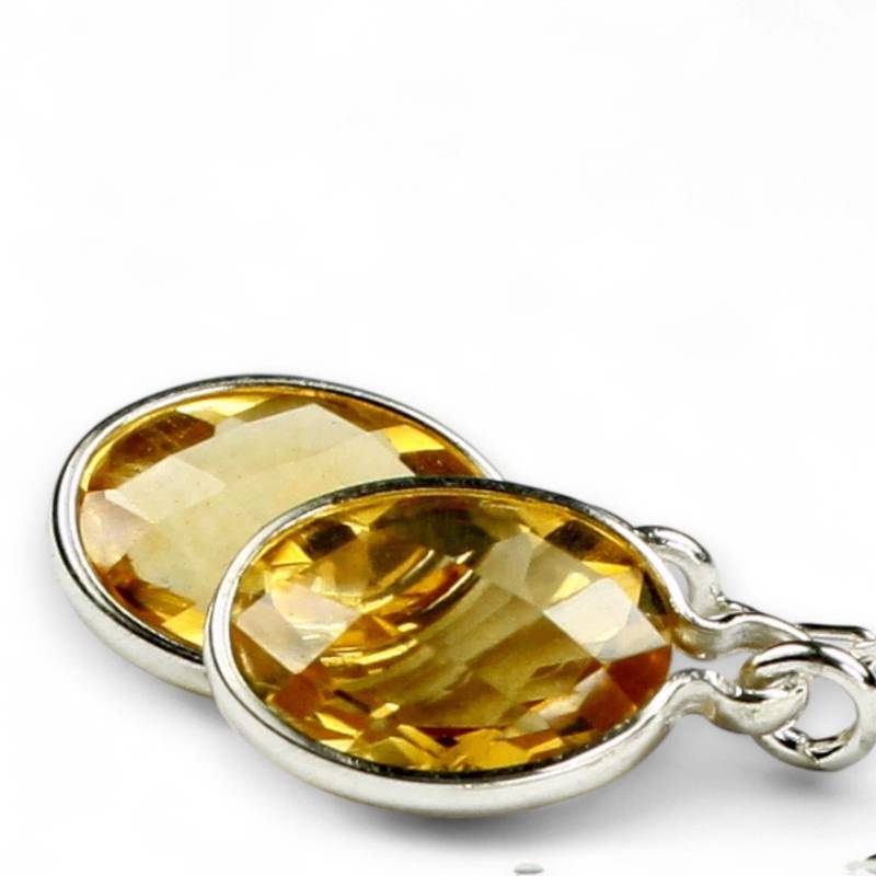 Citrin, 925 Sterling Silber Threader Ohrringe, Se005 von SylvaRocks2