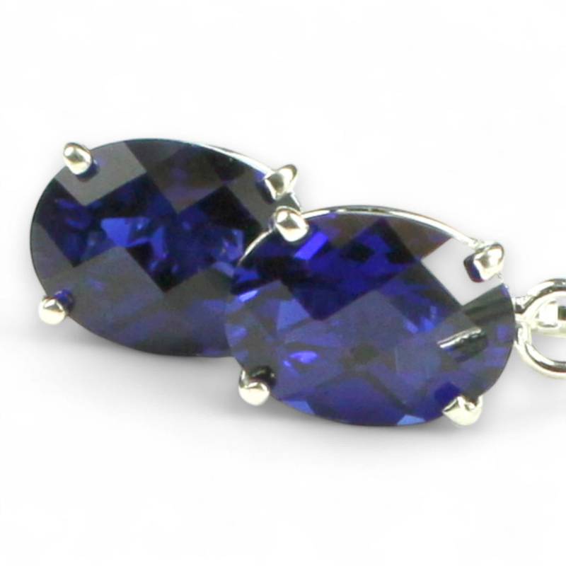 Blauer Saphir, 925 Sterling Silber Threader Ohrringe, Se003 von SylvaRocks2