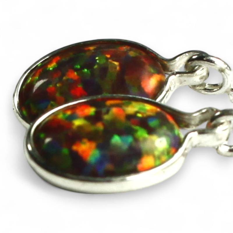 Schwarzer Opal, 925 Sterling Silber Threader Ohrringe, Se005 von SylvaRocks2