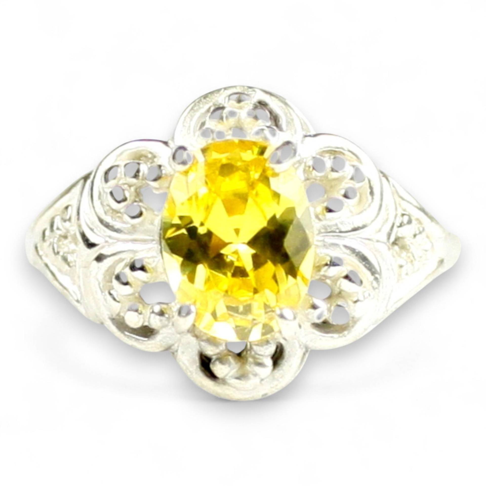 Goldener Gelber Cz, 925 Sterling Silber Ring, Sr070 von SylvaRocks2