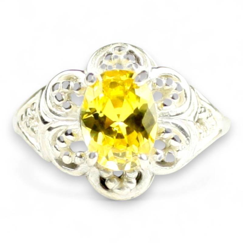 Goldener Gelber Cz, 925 Sterling Silber Ring, Sr070 von SylvaRocks2