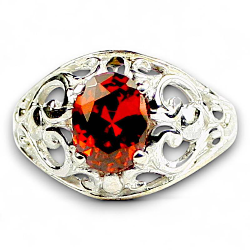Granat Cz, Sterling Silber Damenring, Sr111 von SylvaRocks2