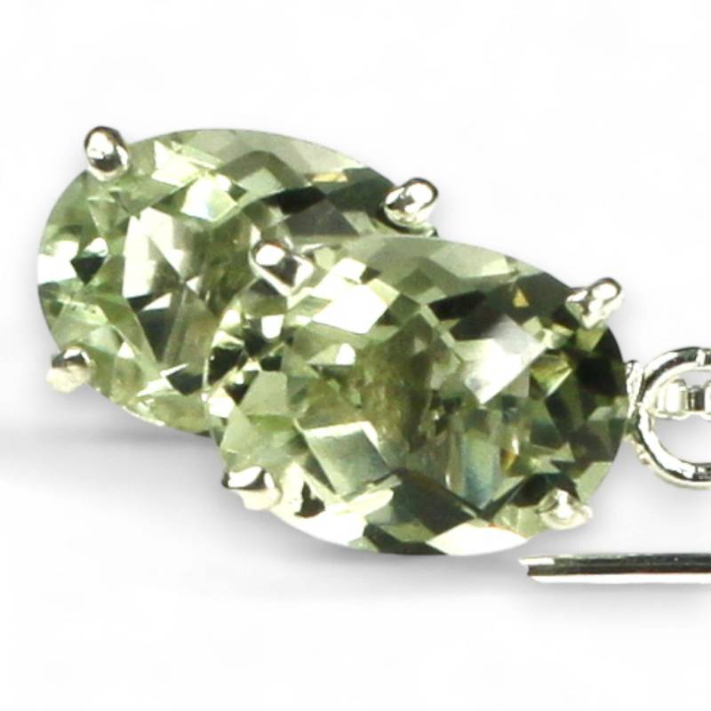 Grüner Amethyst | Prasiolith, 925 Sterling Silber Threader Ohrringe, Se003 von SylvaRocks2