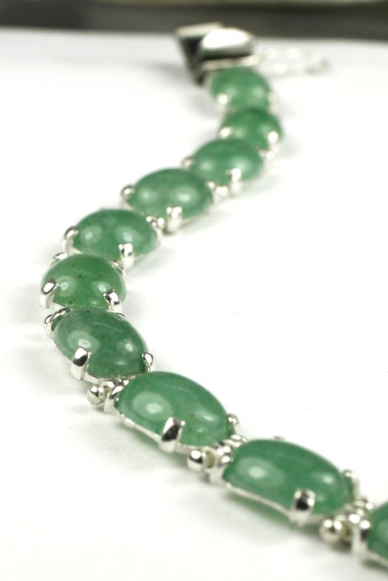 Grüner Aventurin, Sterling Silber Armband, Sb003C von SylvaRocks2