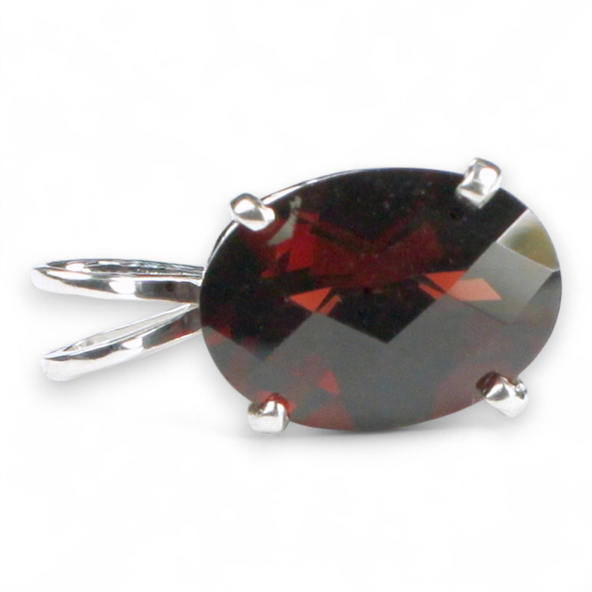 Mosambik Granat, 925 Sterling Silber Anhänger, Sp006 von SylvaRocks2