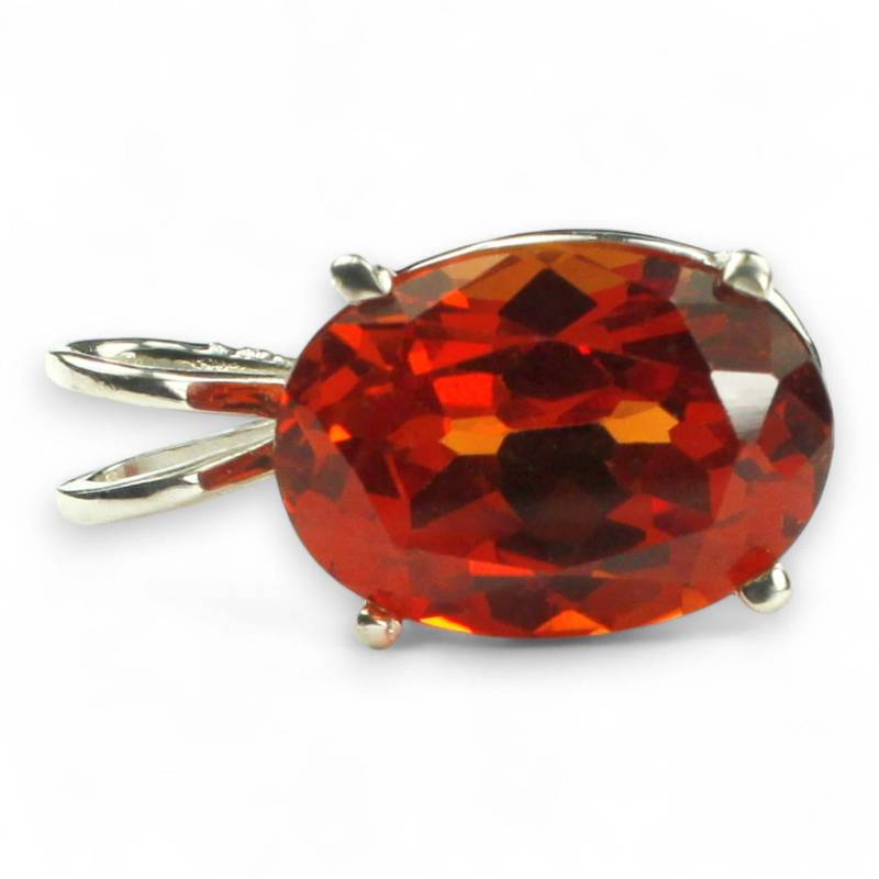 Padparadscha Cz, 925 Sterling Silber Anhänger, Sp006 von SylvaRocks2