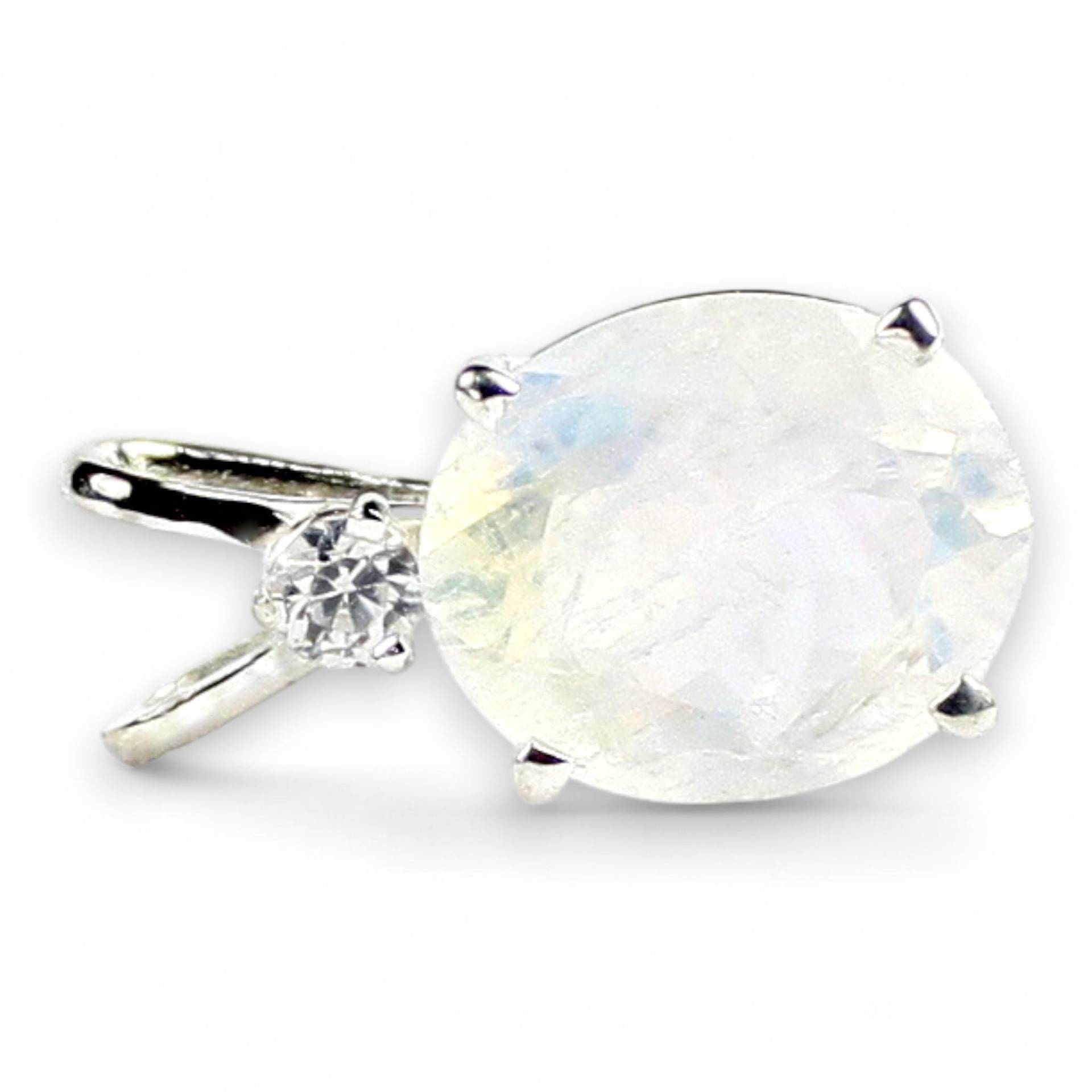 Regenbogen Mondstein, 925 Sterling Silber Anhänger, Sp022 von SylvaRocks2