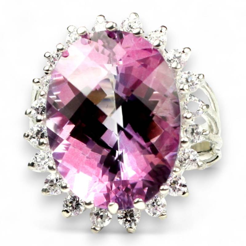 Reiner Rosa Topas, Sterlingsilber Königlicher Verlobungsring, Sr270 von SylvaRocks2