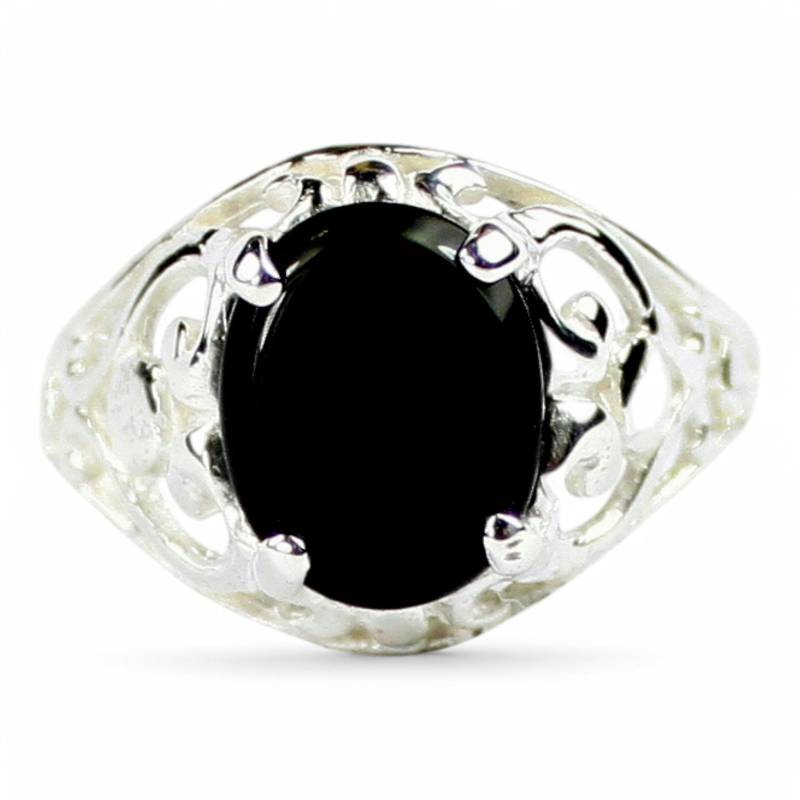 Schwarzer Onyx, 925 Sterling Silber Ring, Sr004 Schwarzer Onyx, 925 Sterling Silber Ring, Sr004 von SylvaRocks2