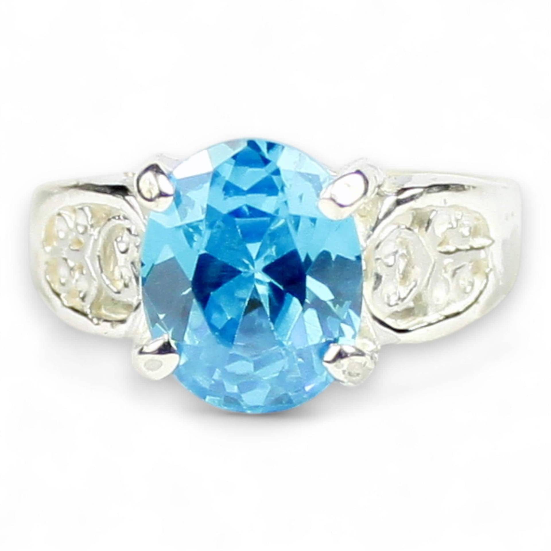 Swiss Blue Cz, 925 Sterling Silber Damenring, Sr369 von SylvaRocks2