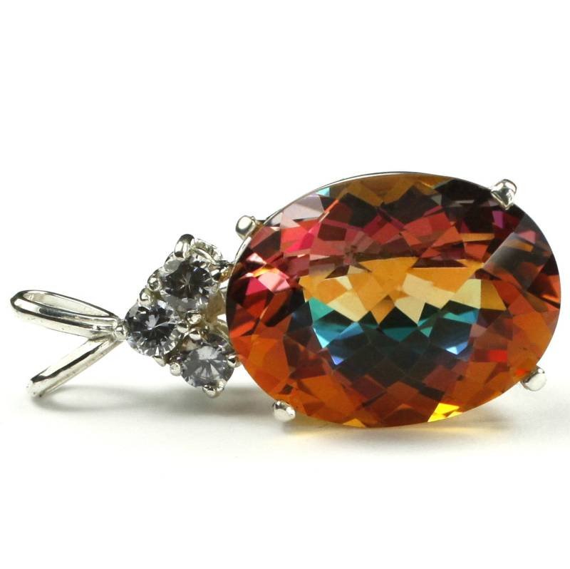 Twilight Fire Topaz, 925 Sterling Silber Anhänger, Sp016 von SylvaRocks2