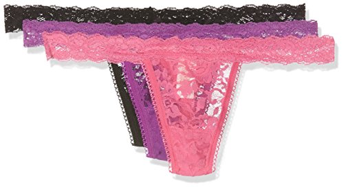 Sylvie Flirty Lingerie Damen String Abby 3er Pack, Purple/Pink/Schwarz, One Size von Sylvie Flirty Lingerie