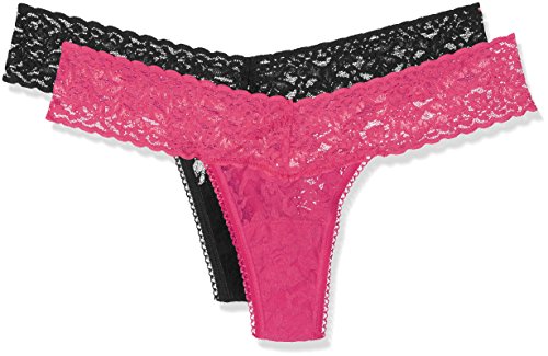 Sylvie Flirty Lingerie Damen String Aki, 2er Pack, Drachenfrucht Pink/Schwarz, One Size von Sylvie Flirty Lingerie