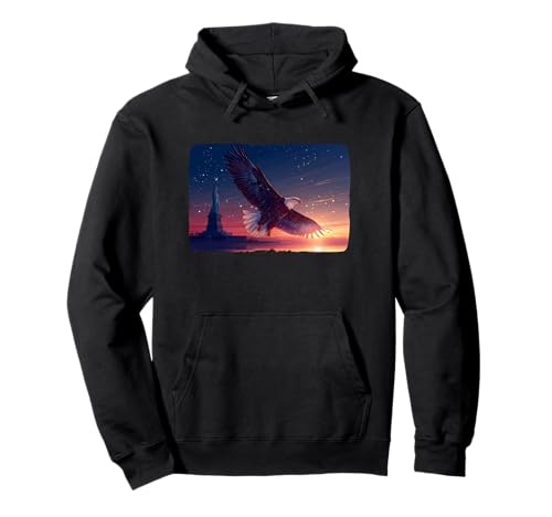Schöne Freiheitsstatue mit Adler für Erwachsene und Kinder Pullover Hoodie Schöne Freiheitsstatue mit Adler für Erwachsene und Kinder Pullover Hoodie von Symbolic Eagle Outfit