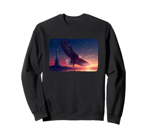 Schöne Freiheitsstatue mit Adler für Erwachsene und Kinder Sweatshirt Schöne Freiheitsstatue mit Adler für Erwachsene und Kinder Sweatshirt von Symbolic Eagle Outfit