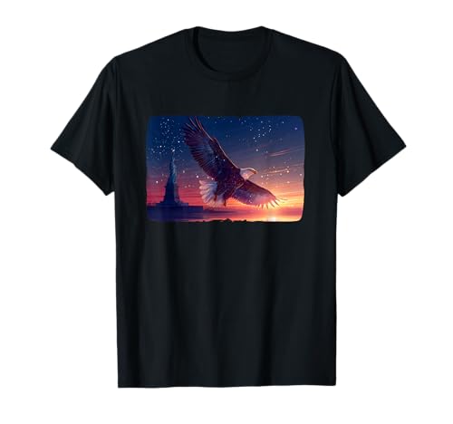 Schöne Freiheitsstatue mit Adler für Erwachsene und Kinder T-Shirt Schöne Freiheitsstatue mit Adler für Erwachsene und Kinder T-Shirt von Symbolic Eagle Outfit