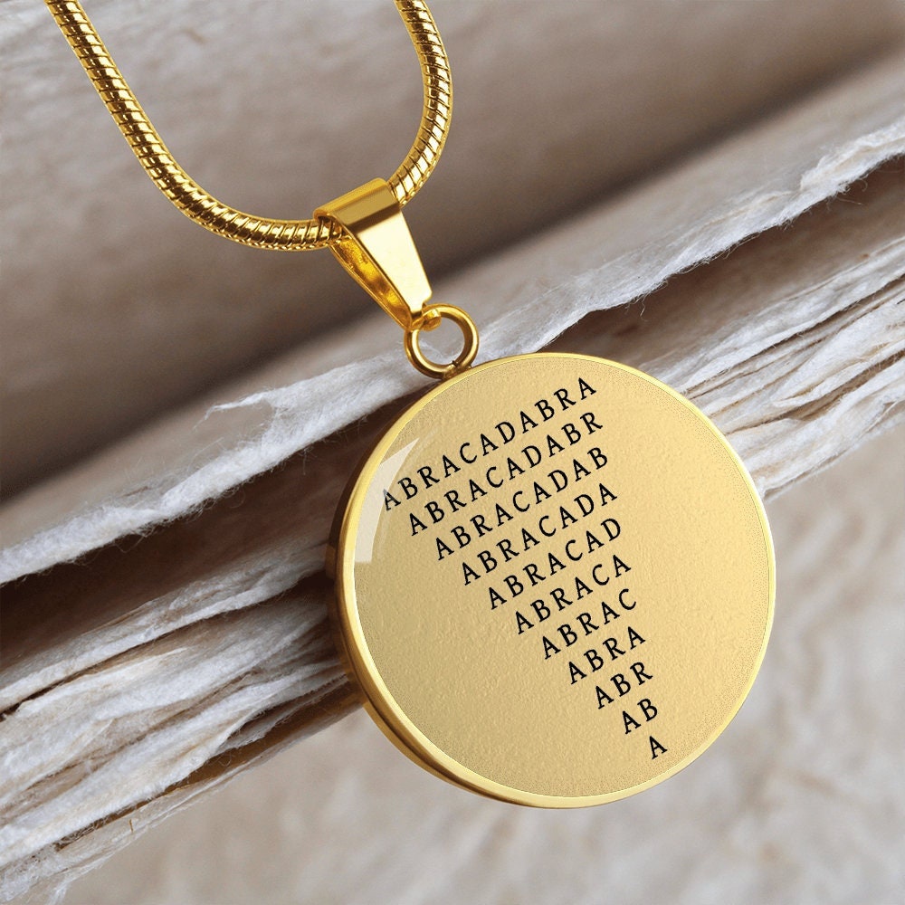 Abrakadabra Halsketten-Anhänger Schmuck Talisman Amulett Gold Silber Siegel von SymbolicPresent