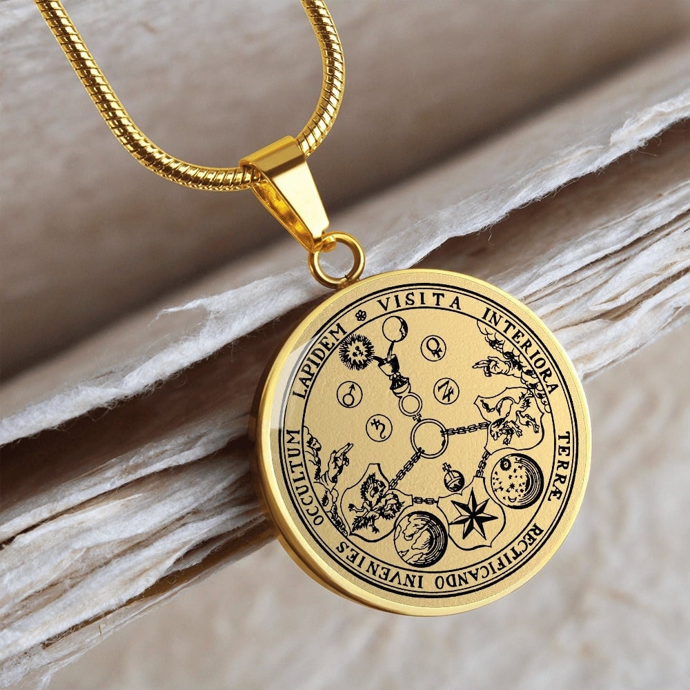 Alchemy Vitriol Halskette Schmuck Freimaurer Anhänger Gold Silber von SymbolicPresent