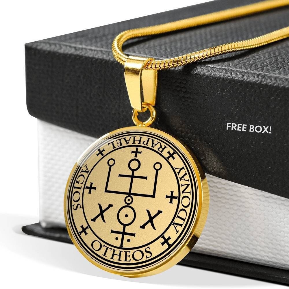 Erzengel Raphael Anhänger Halskette Gold Schmuck Silber von SymbolicPresent