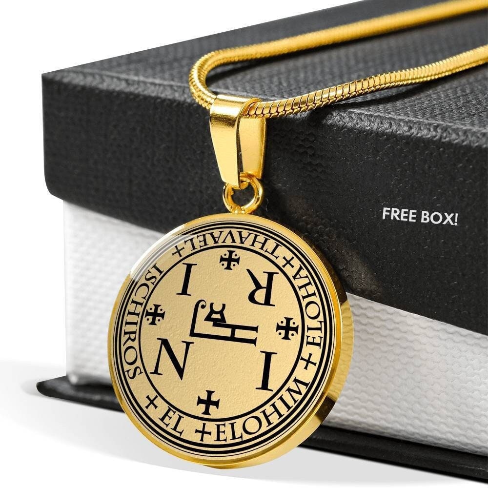 Erzengel Thavael Siegel Amulett Halskette Talisman Schmuck Anhänger Gold Silber von SymbolicPresent